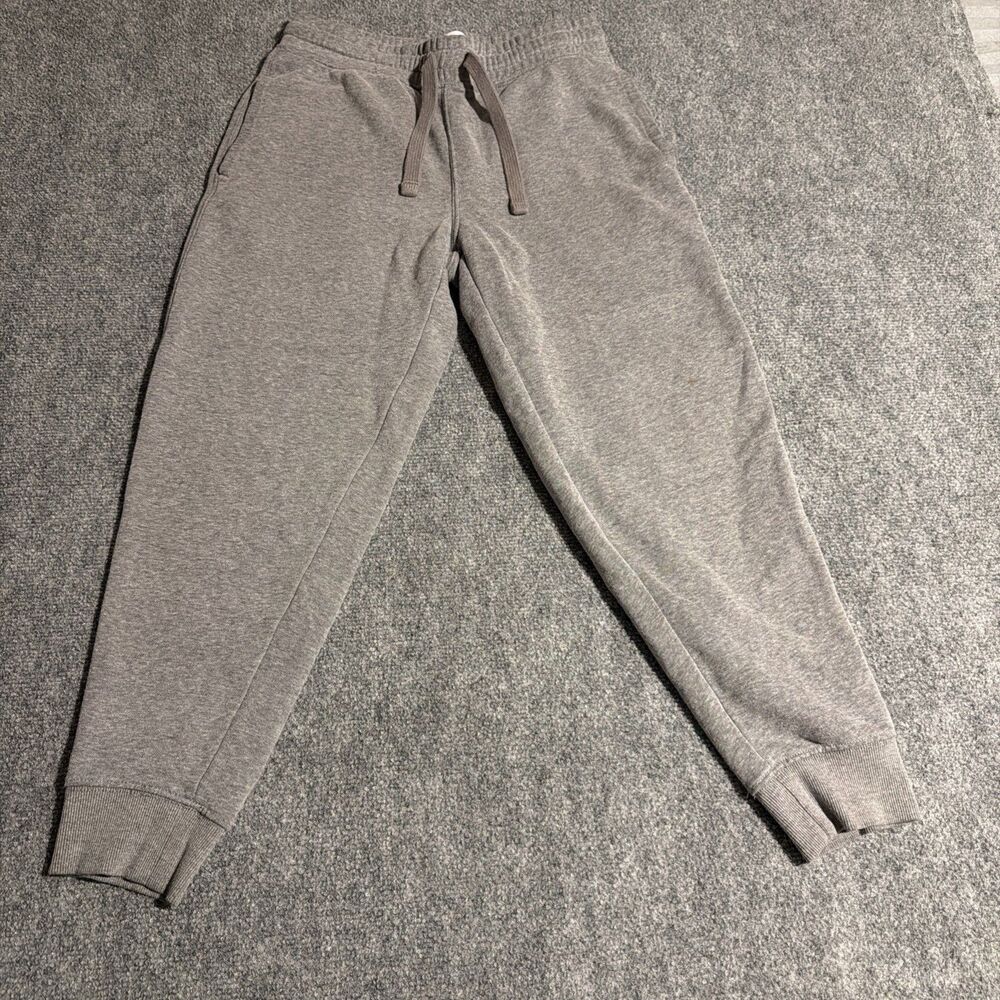 Old Navy Jogger Sweatpants Mens Small Gray Drawstring Pockets Cuffed Hem